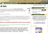 Page d'accueil des Editions Menaibuc